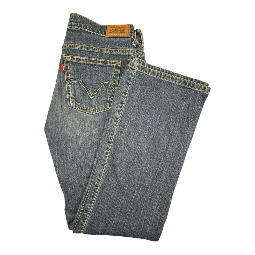 Levis 515 Bootcut Jeans Blue Denim Cotton/Lycra Zip 9.5" Leg